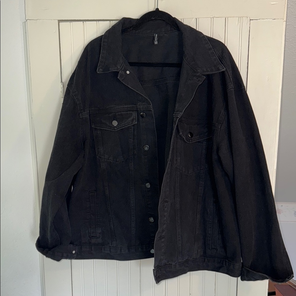 PrettyLittleThing Charcoal Denim Jacket